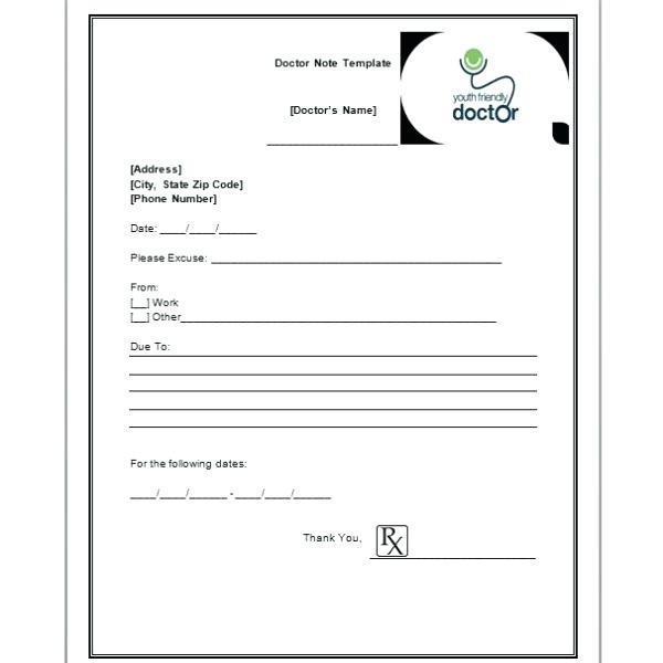 Fake Doctors Note Template For Work Or School Pdf